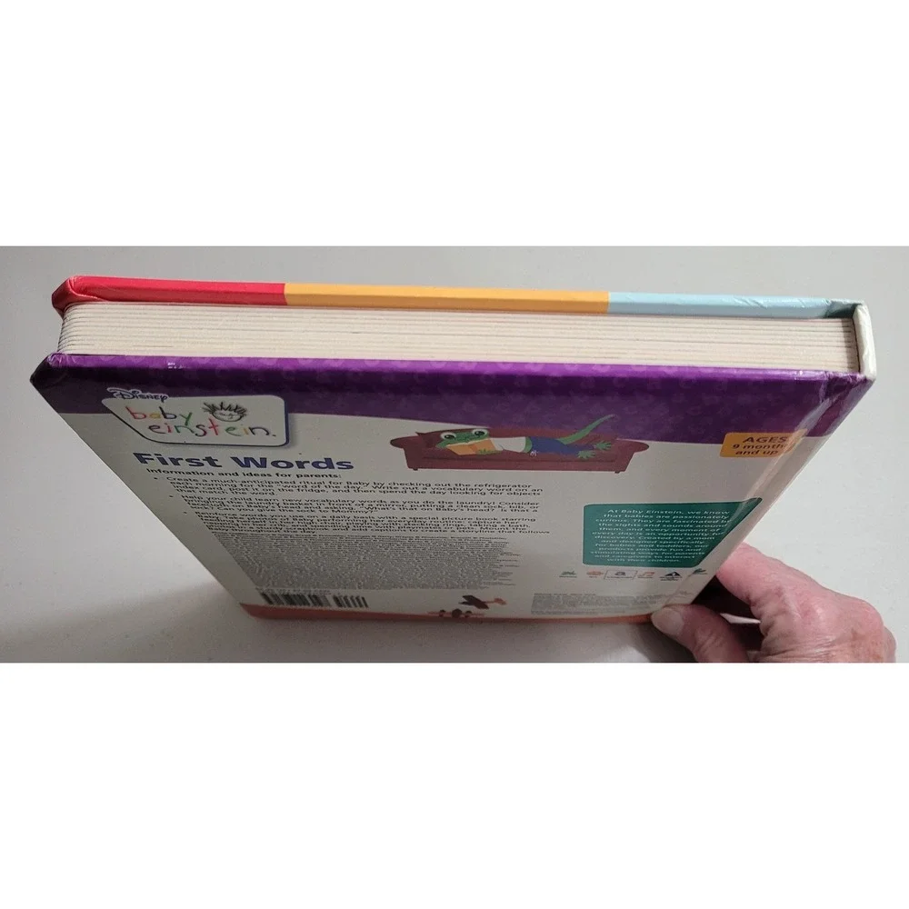 Baby Einstein First Words Board Book Toddler Multi Color Educational Good